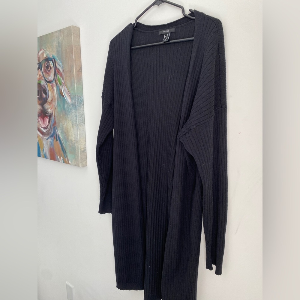 Forever 21 black ribbed cardigan size small